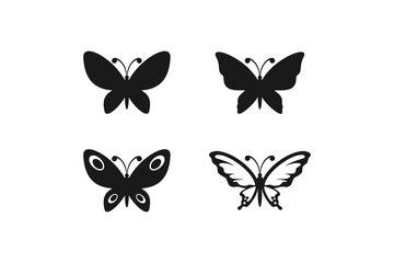 butterfly icon line and flat se