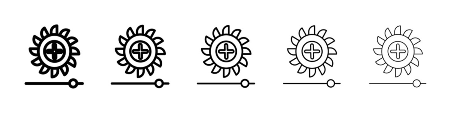 Brightness icon Symbol mark in Outline style