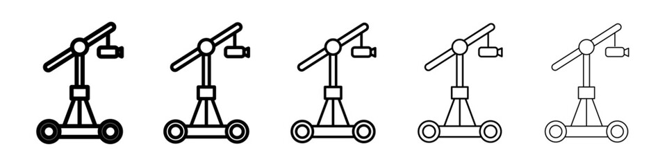 Camera crane icon Symbol mark in Outline style