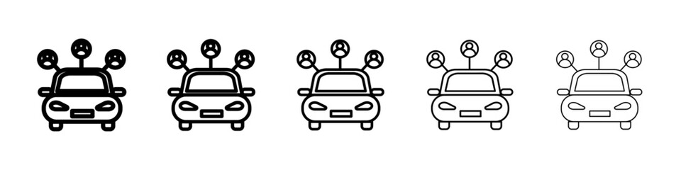 Carpool share icon Symbol mark in Outline style