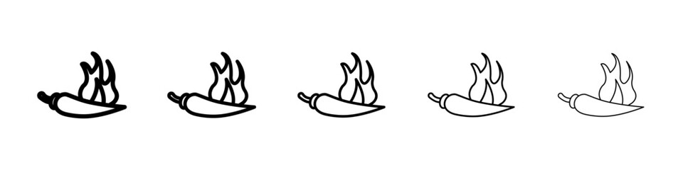 chilli pepper icon Symbol mark in Outline style