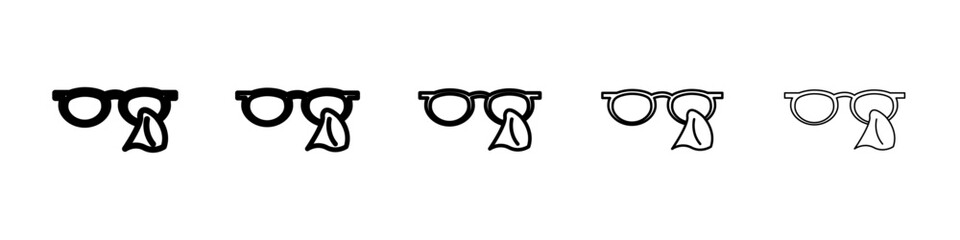 cleaning eye glasses icon Symbol mark in Outline style