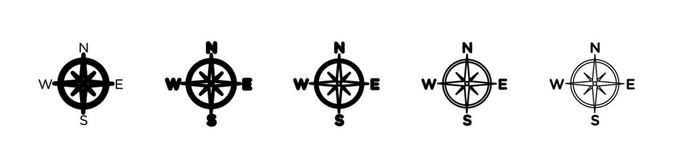 Compass icon Symbol mark in Outline style