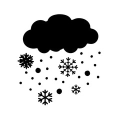 falling snow icon, falling snow silhouette vector illustration-simple silhouette illustration of falling snow, perfect for falling snow logos and icons