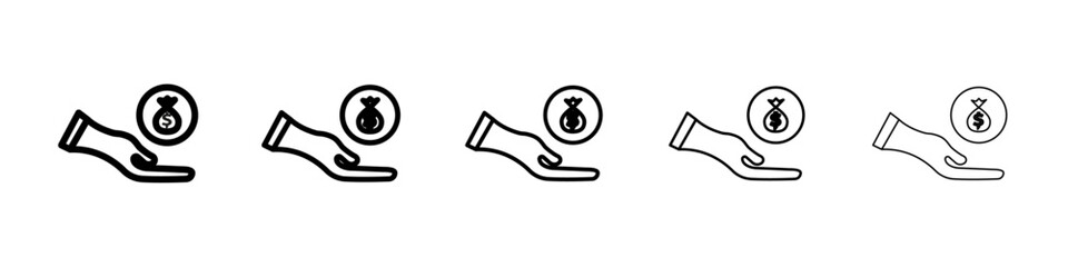 Contribution icon Symbol mark in Outline style