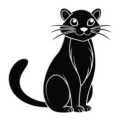 Exotic Sugar Glider Silhouette in Simple Form