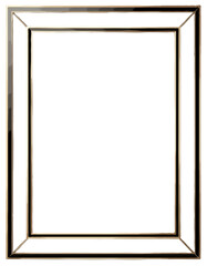 Fototapeta premium Rectangular black frame with thin gold inner border for images [with copy space]