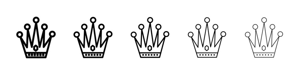 Crown icon Symbol mark in Outline style