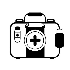 first aid kit icon, first aid kit silhouette vector illustration-simple silhouette illustration of first aid kit, perfect for first aid kit logos and icons