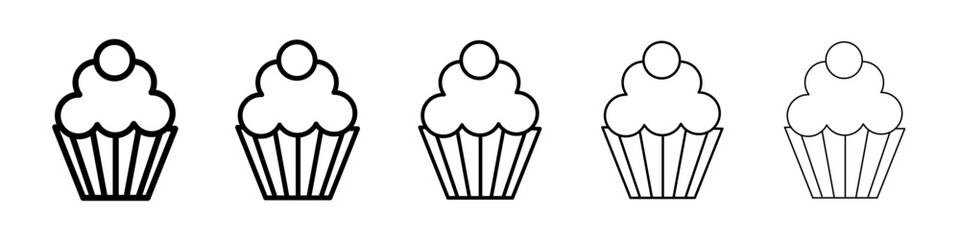 Cupcake icon Symbol mark in Outline style