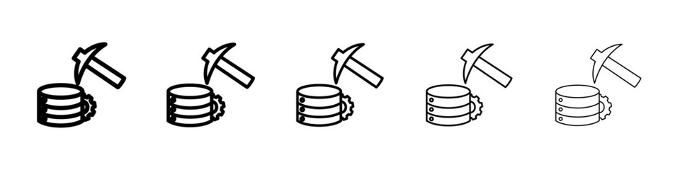 data mining icon Symbol mark in Outline style