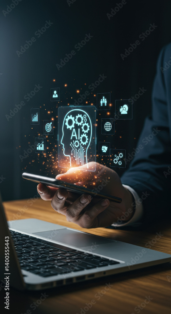 Poster ai on mobile: harnessing artificial intelligence on your phone - digital transformation, future tech