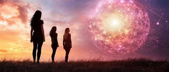 Corporate training event showcasing holographic technology futuristic landscape digital learning environment inspirational viewpoint