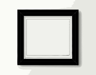 Simple blank picture frame in off-white and gray for display [with copy space]