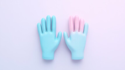 Obraz premium Pastel Gloves on a Light Purple Background