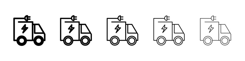 Electric plug in truck icon Symbol mark in Outline style