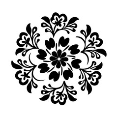 floral pattern icon, floral pattern silhouette vector illustration-simple silhouette illustration of floral pattern, perfect for floral pattern logos and icons