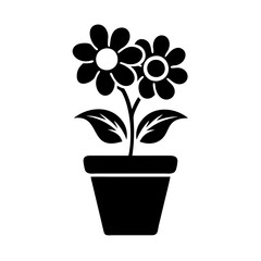 flower pot icon, flower pot silhouette vector illustration-simple silhouette illustration of flower pot, perfect for flower pot logos and icons