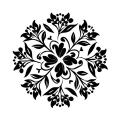 floral pattern icon, floral pattern silhouette vector illustration-simple silhouette illustration of floral pattern, perfect for floral pattern logos and icons