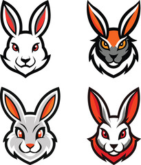 Hare head mascot logo design vector