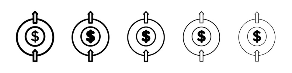 Fees Increase icon Symbol mark in Outline style