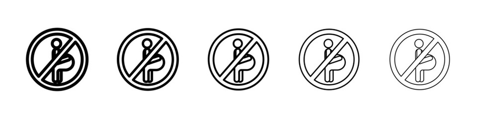 forbidden pregnant icon Symbol mark in Outline style
