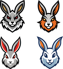Hare head mascot logo design vector
