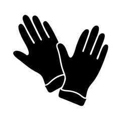 Obraz premium gardening gloves icon, gardening gloves silhouette vector illustration-simple silhouette illustration of gardening gloves, perfect for gardening gloves logos and icons