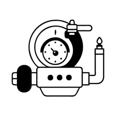 gas meter icon, gas meter silhouette vector illustration-simple silhouette illustration of gas meter, perfect for gas meter logos and icons