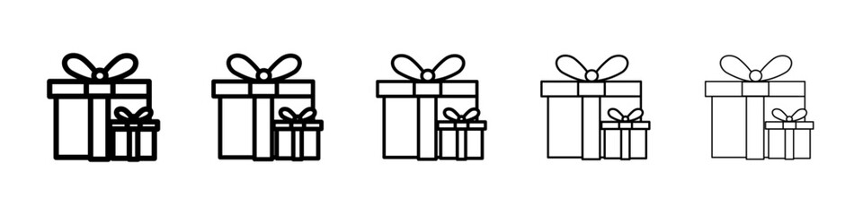 Gift boxes icon Symbol mark in Outline style