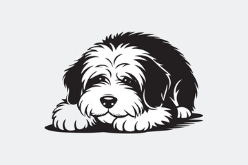 fluffy dog illustration vector