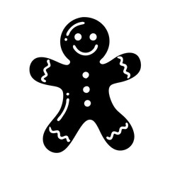 gingerbread man icon, gingerbread man silhouette vector illustration-simple silhouette illustration of gingerbread man, perfect for gingerbread man logos and icons