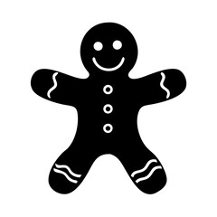 gingerbread man icon, gingerbread man silhouette vector illustration-simple silhouette illustration of gingerbread man, perfect for gingerbread man logos and icons