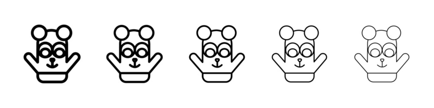 Hand puppet icon Symbol mark in Outline style