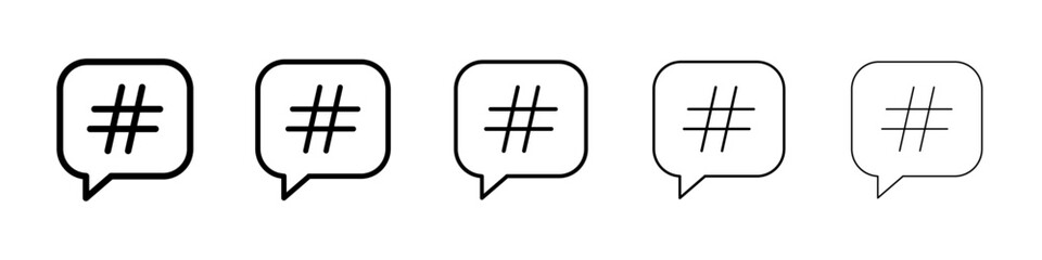Hashtag icon Symbol mark in Outline style