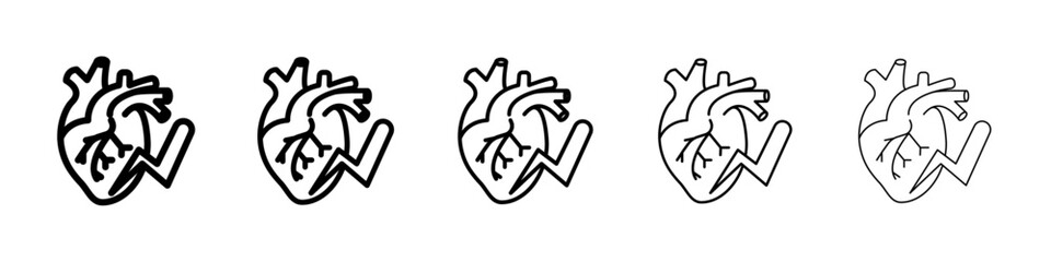 Heart attack icon Symbol mark in Outline style