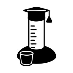 graduated cylinder icon, graduated cylinder silhouette vector illustration-simple silhouette illustration of graduated cylinder, perfect for graduated cylinder logos and icons