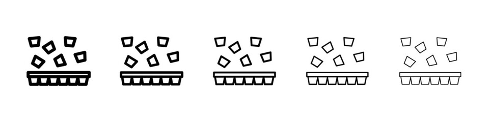 Ice cube plastic container icon Symbol mark in Outline style