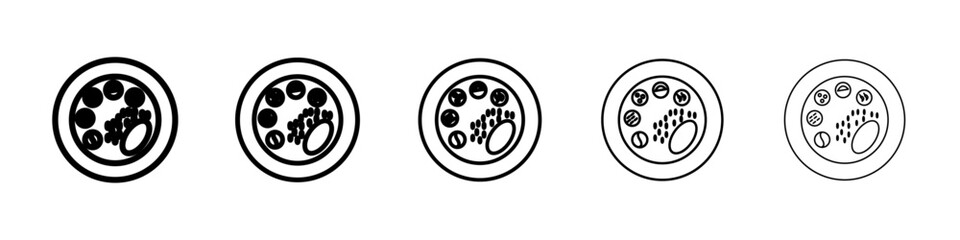 Fototapeta premium Indian thali icon Symbol mark in Outline style