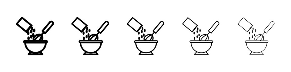 Ingredients mix icon Symbol mark in Outline style