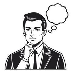 Emotional Silhouette of a Thoughtful Man