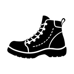 hiking boots icon, hiking boots silhouette vector illustration-simple silhouette illustration of hiking boots, perfect for hiking boots logos and icons