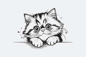 cute kitten illustration vector