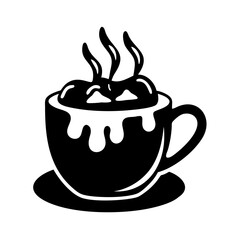 hot chocolate icon, hot chocolate silhouette vector illustration-simple silhouette illustration of hot chocolate, perfect for hot chocolate logos and icons