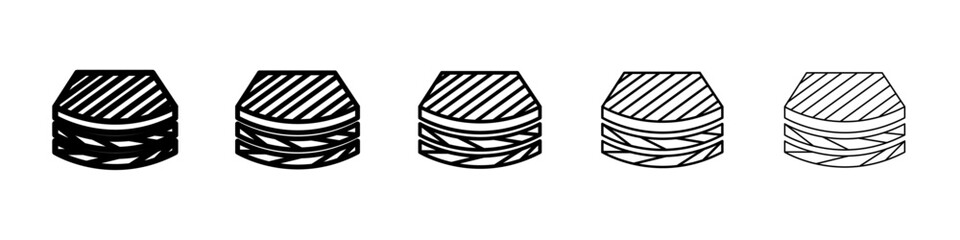 layer of fabric icon Symbol mark in Outline style