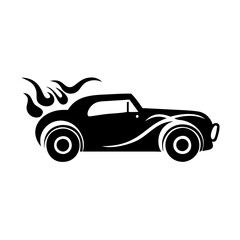 hot rod icon, hot rod silhouette vector illustration-simple silhouette illustration of hot rod, perfect for hot rod logos and icons