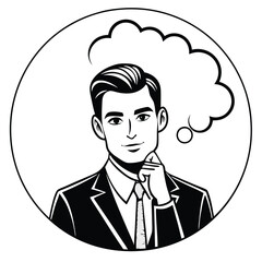 Meditative Male Profile in Bold Silhouette