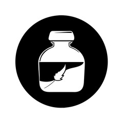 ink bottle icon, ink bottle silhouette vector illustration-simple silhouette illustration of ink bottle, perfect for ink bottle logos and icons