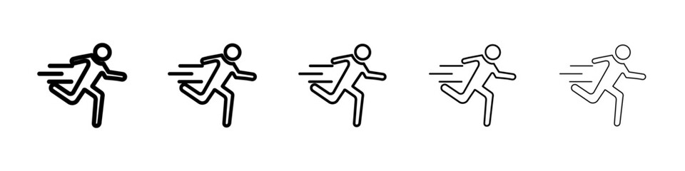 Man fast run icon Symbol mark in Outline style