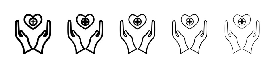 Medical support icon Symbol mark in Outline style